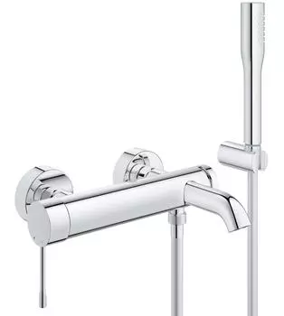 Смеситель для ванны GROHE Essence+ с душевым гарнитуром, хром (33628001)