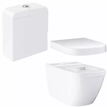 Унитаз напольный безободковый GROHE Euro Ceramic с бачком и сидением без микролифта (NW0013-1)