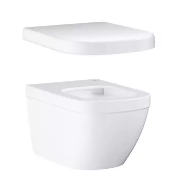 Унитаз подвесной безободковый GROHE Euro Ceramic с сиденьем с микролифтом (NW0023-1)