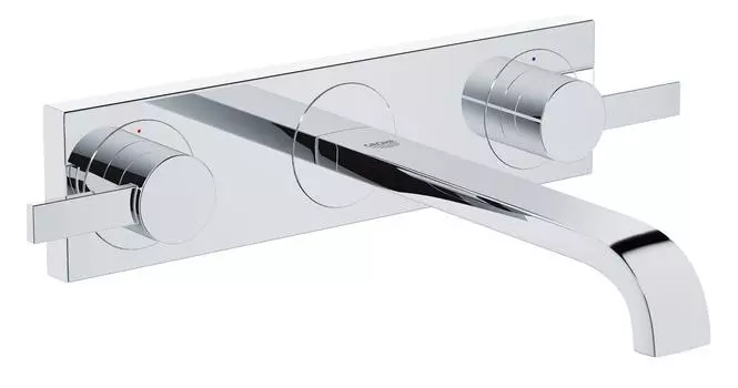 Внешняя часть смесителя для раковины GROHE Allure (3 отверстия) вынос 220 мм, хром (20193000)