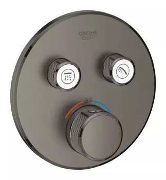 Внешняя часть термостатического смесителя для душа GROHE Grohtherm SmartControl, темный графит, матовый (29119AL0)