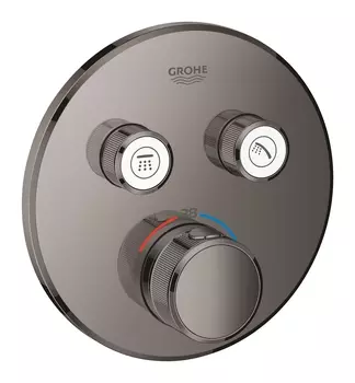 Внешняя часть термостатического смесителя для душа GROHE Grohtherm SmartControl, темный графит, глянец (29119A00)