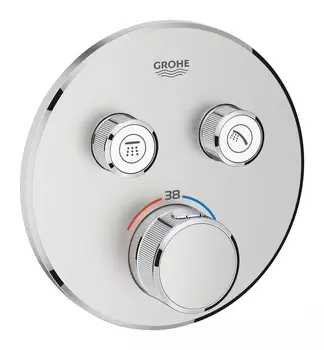 Внешняя часть термостатического смесителя для душа GROHE Grohtherm SmartControl, суперсталь (29119DC0)