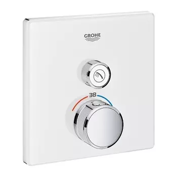 Внешняя часть термостатического смесителя на 1 выход GROHE Grohtherm SmartControl, белая луна (29153LS0)