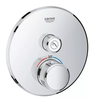 Внешняя часть термостатического смесителя на 1 выход GROHE Grohtherm SmartControl, хром (29118000)