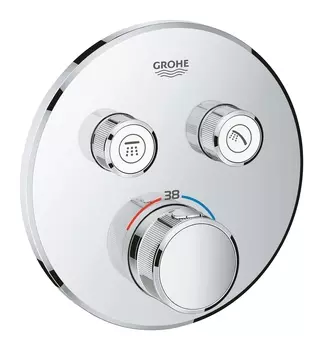 Внешняя часть термостатического смесителя на 2 выхода GROHE Grohtherm SmartControl, хром (29119000)
