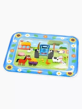 Акваковрик надувной синий трактор, фигурки eva