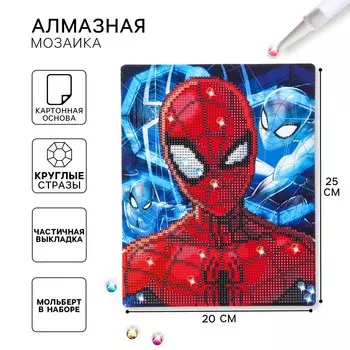 Алмазная мозаика, 20 х 25 см, человек-паук