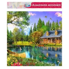 Алмазная мозаика без подрамника, частичное заполнение