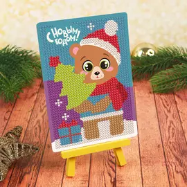 Алмазная мозаика на новый год с частичным заполнением для детей