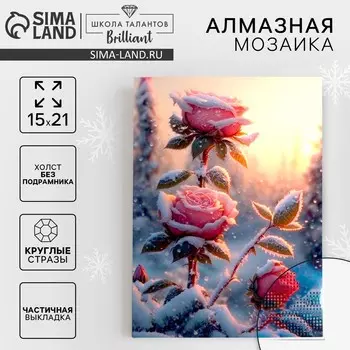 Алмазная мозаика на новый год с частичным заполнением на холсте