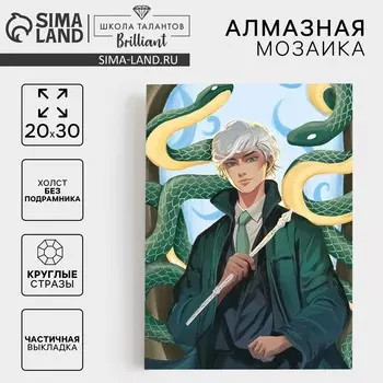 Алмазная мозаика на новый год с частичным заполнением на холсте