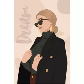 Алмазная мозаика на подрамнике с полным заполнением girl boss, 20х30 см