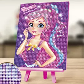 Алмазная мозаика с частичным заполнением на подставке для детей