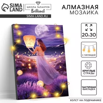 Алмазная мозаика с частичным заполнением на подрамнике