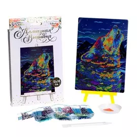 Алмазная мозаика с частичным заполнением на подставке