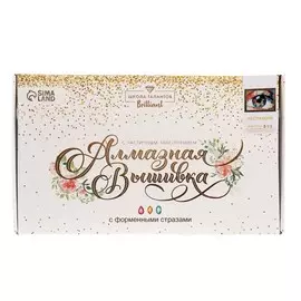 Алмазная мозаика с частичным заполнением и форменными стразами на раме