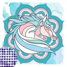 Алмазная мозаика с частичным заполнением на картонной основе