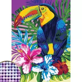 Алмазная мозаика с частичным заполнением на холсте