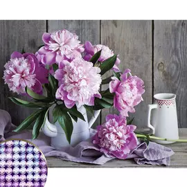 Алмазная мозаика с частичным заполнением на холсте