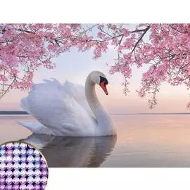 Алмазная мозаика с частичным заполнением на холсте