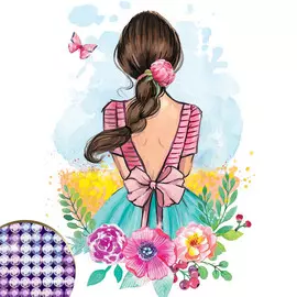 Алмазная мозаика с частичным заполнением на холсте