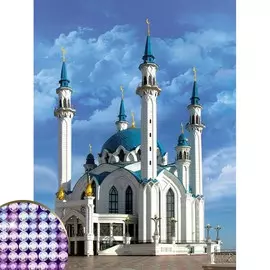 Алмазная мозаика с частичным заполнением на холсте