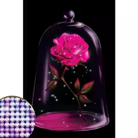 Алмазная мозаика с частичным заполнением на холсте