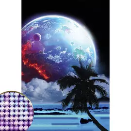 Алмазная мозаика с частичным заполнением на холсте