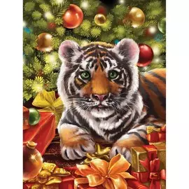 Алмазная мозаика с частичным заполнением на подрамнике