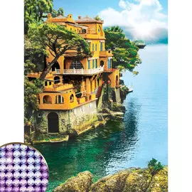 Алмазная мозаика с частичным заполнением на подрамнике