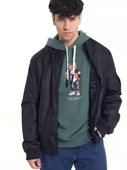 Анорак мужской темно-зеленый с печатью