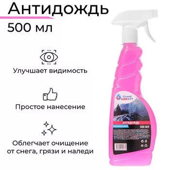Антидождь grand caratt ,гидрофобное покрытие, спрей 500 мл