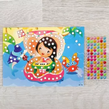 Аппликация круглыми стразами