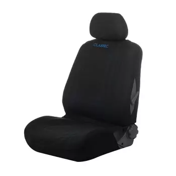 Авточехлы универсальные 9 предметов, черные - синяя нить, м5, classic series