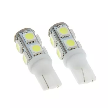Автолампа cartage, светодиодная, t10 w5w, 12 в, 9 smd-5050, набор 2 шт
