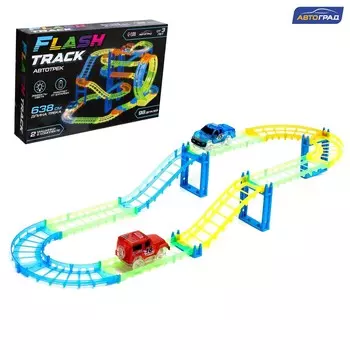 Автотрек flash track, с 2 машинками, 638 см, работает от батареек