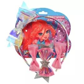 Ободок бант и заколка для волос 3 шт, набор аксессуаров для девочки, винкс