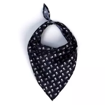 Бандана черная с белыми черепами, р. 57 х 75 х 57см