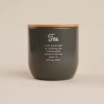 Банка для чая sl home, 9.514 см, с бамбуковой крышкой, серая