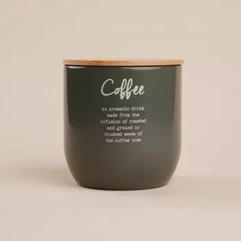 Банка для сахара sl home, 1212 см, цвет серый, с бамбуковой крышкой