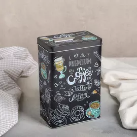 Банка для сыпучих morning, 12,8×8×18,5 см, цвет чёрный