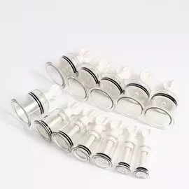 Банки акупункционного действия для вакуумного массажа с вентилем, набор 12 шт.