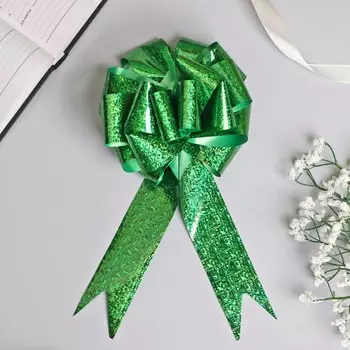 Бант-шар №3 голография, цвет зеленый