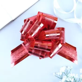 Бант - шар №5 полоса, красный