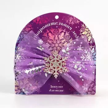 Бант заколка для волос новогодняя