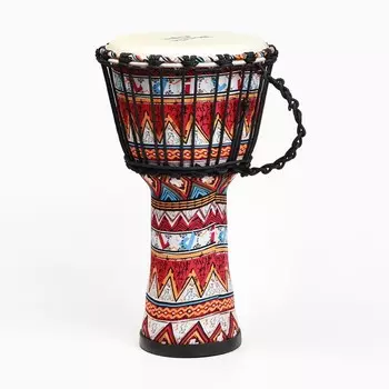 Барабан джембе красный орнамент, 3821 см