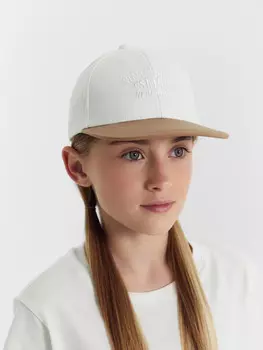 Бейсболка детская для девочек молочно-бежевая