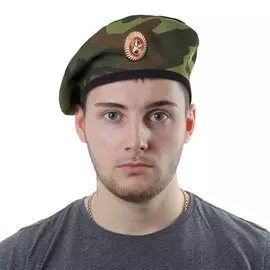 Берет камуфляжный с металлической кокардой, р. 54-58 см