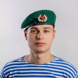 Берет зелёный, сукно, подклад хлопок, р. 57-58